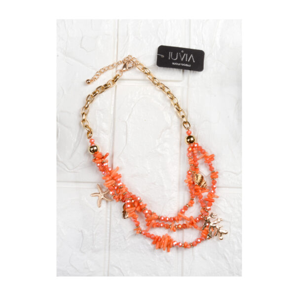 Κολιέ με αλυσίδα και κοράλια – ΠΟΡΤΟΚΑΛΙ