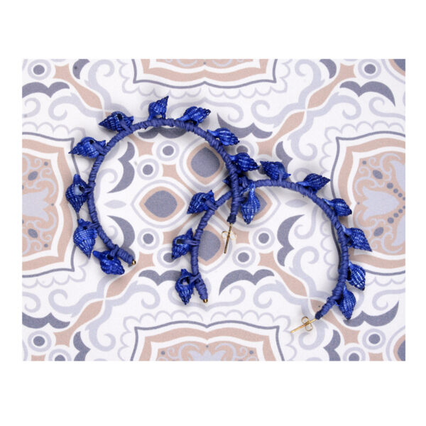 Σκουλαρίκια κρίκος με κοχύλια – ΜΠΛΕ