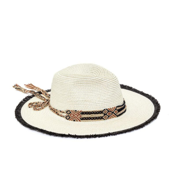 Καπέλο ψάθινο Nalì με πλεκτή κορδέλα