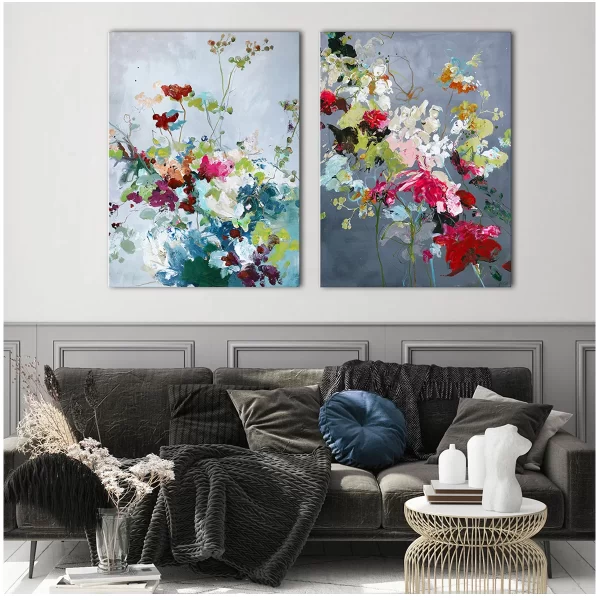 Χειροποίητος Πίνακας Abstract Floral 90cm x 120cm