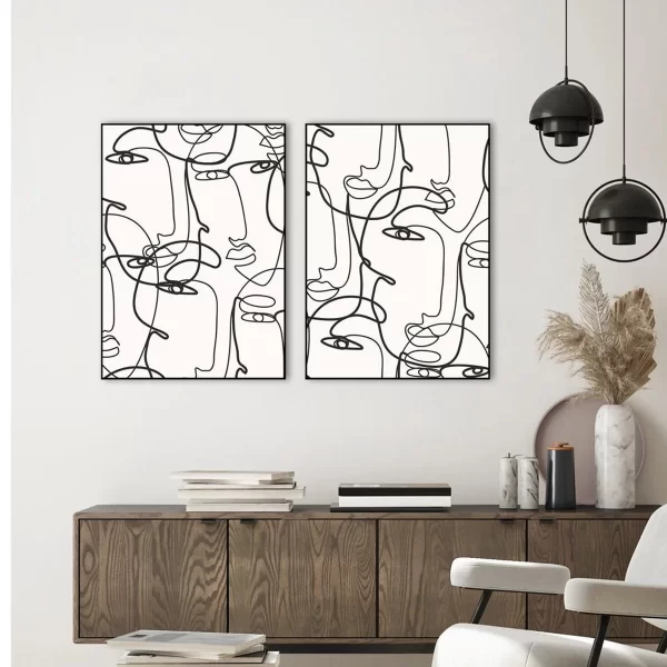 Εκτύπωση σε κορνίζα Abstract Lines Σετ, 30cm x 40cm